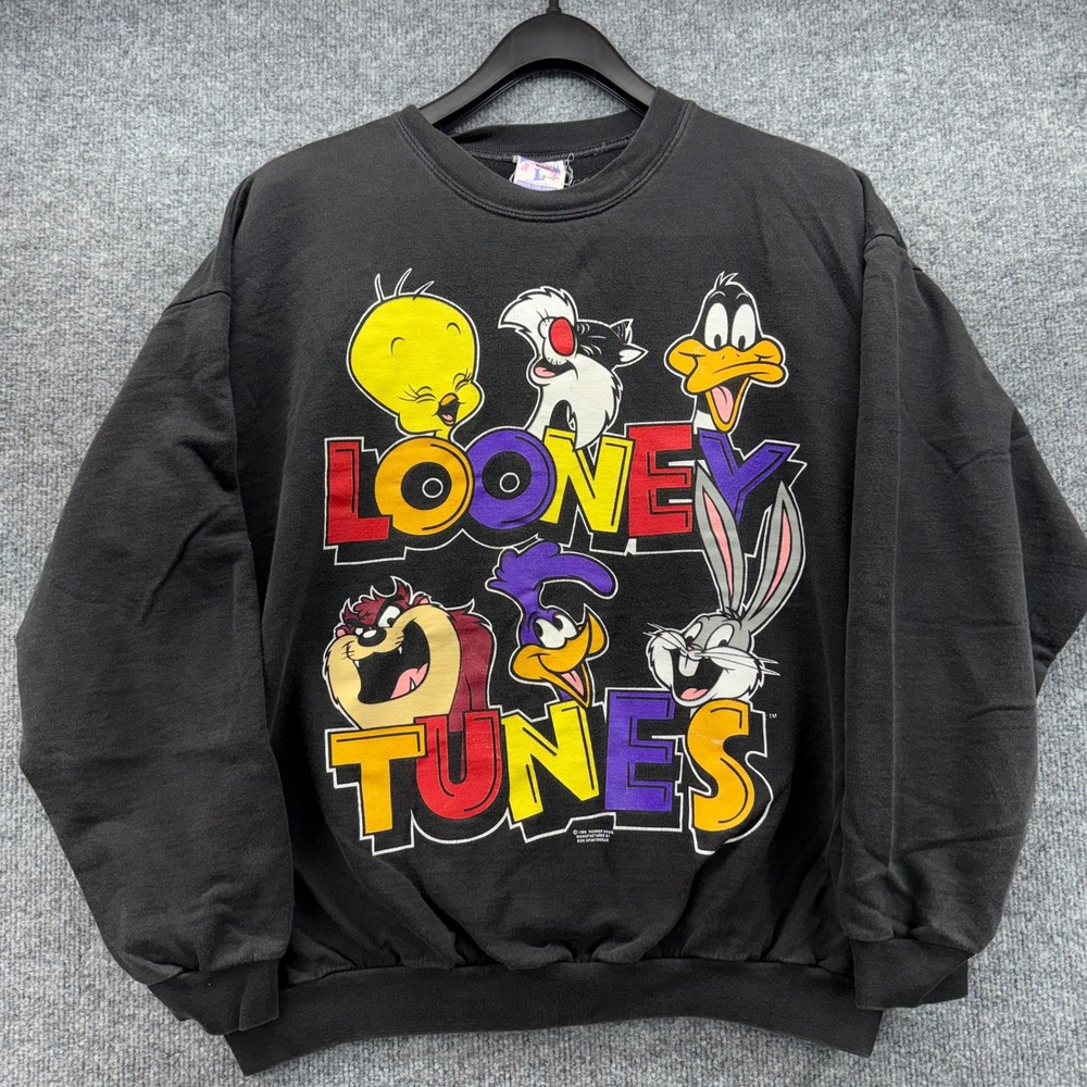 1993‎ Looney Tunes Sweatshirt Bugs Bunny Daffy Duck Tweety Bird Taz Sylvester L